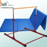 Combo Package Gymnastics Bar (Model DX) and 8' Mat (Blue, Black, or Burgundy)